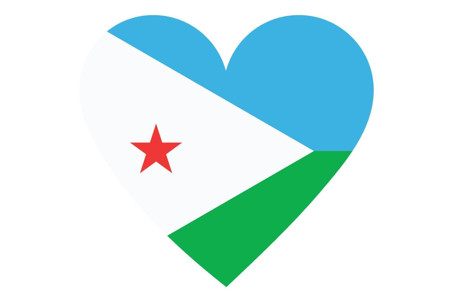 Heart flag vector of Djibouti on white background.