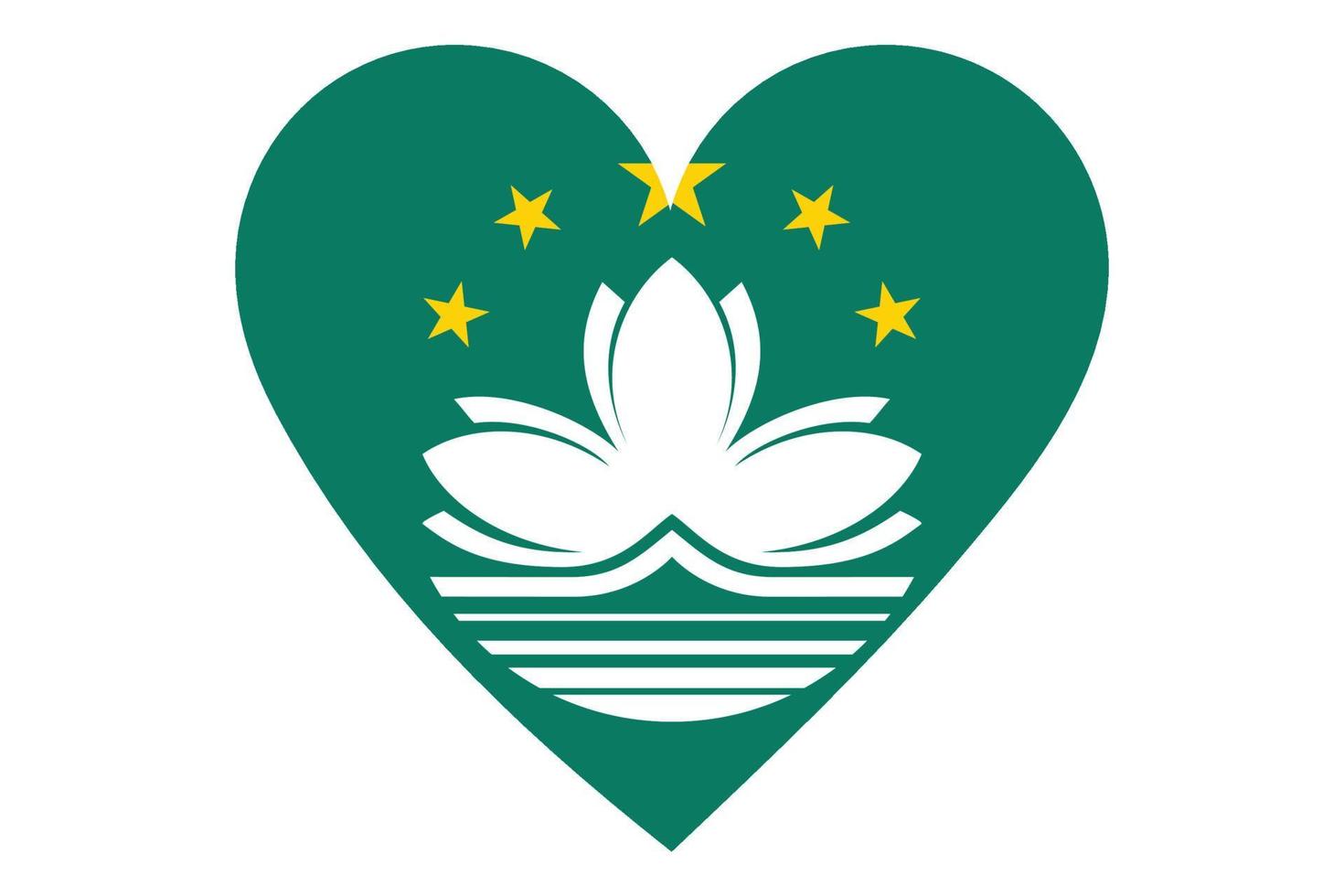 vector de la bandera del corazón de Macao sobre fondo blanco.