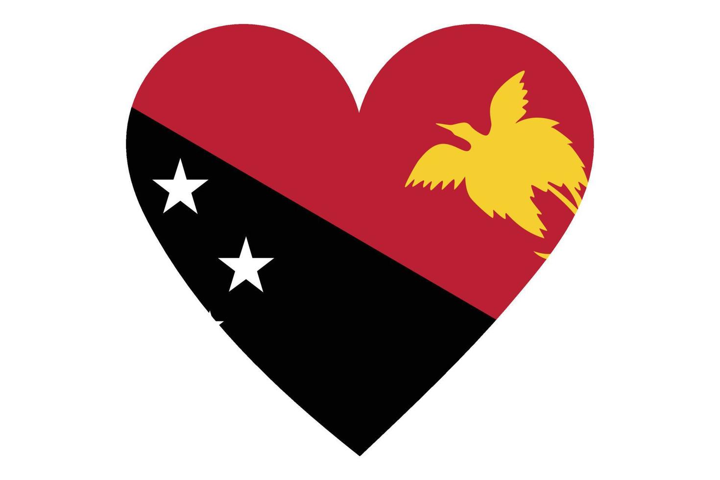 Heart flag vector of Papua New Guinea on white background.