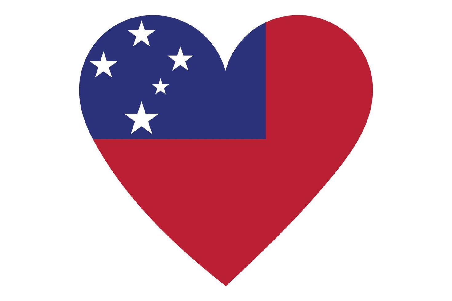 vector de la bandera del corazón de samoa sobre fondo blanco.