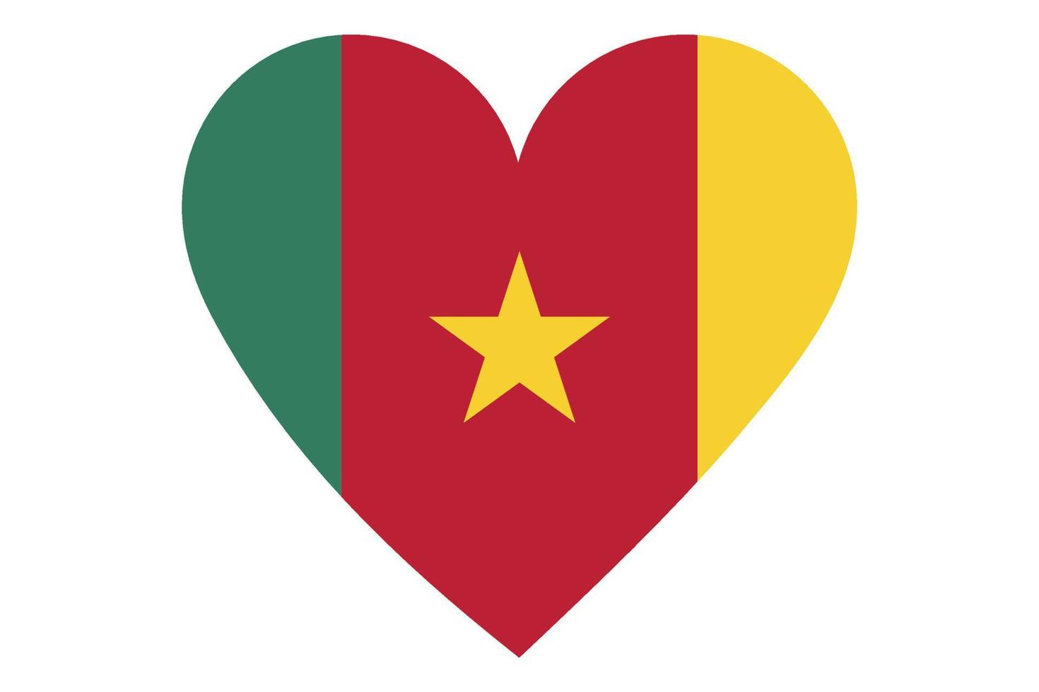 Heart flag vector of Cameroon on white background.