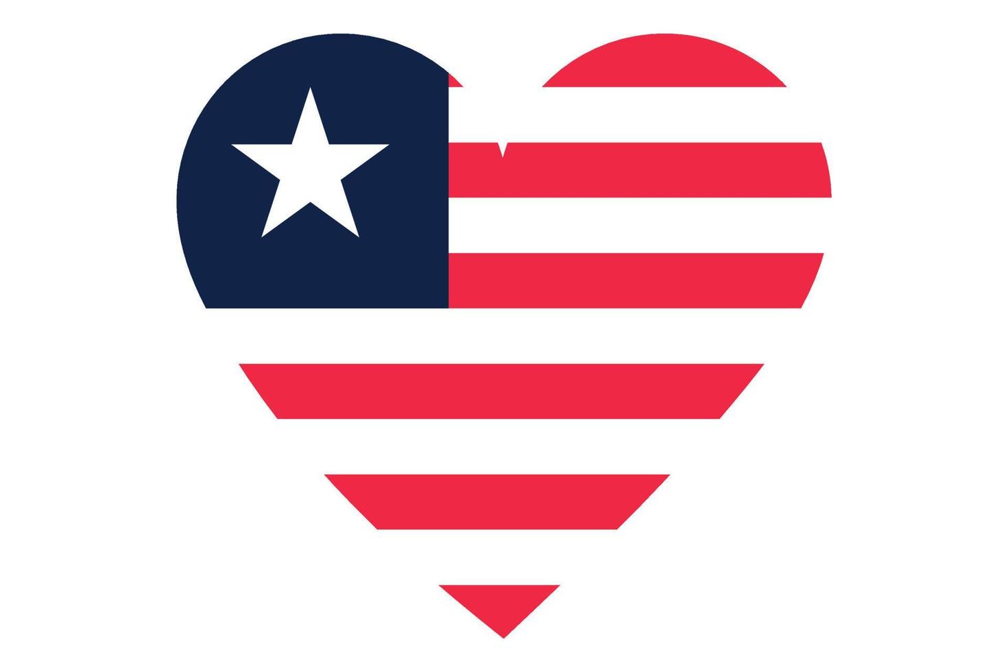 Heart flag vector of Liberia on white background.