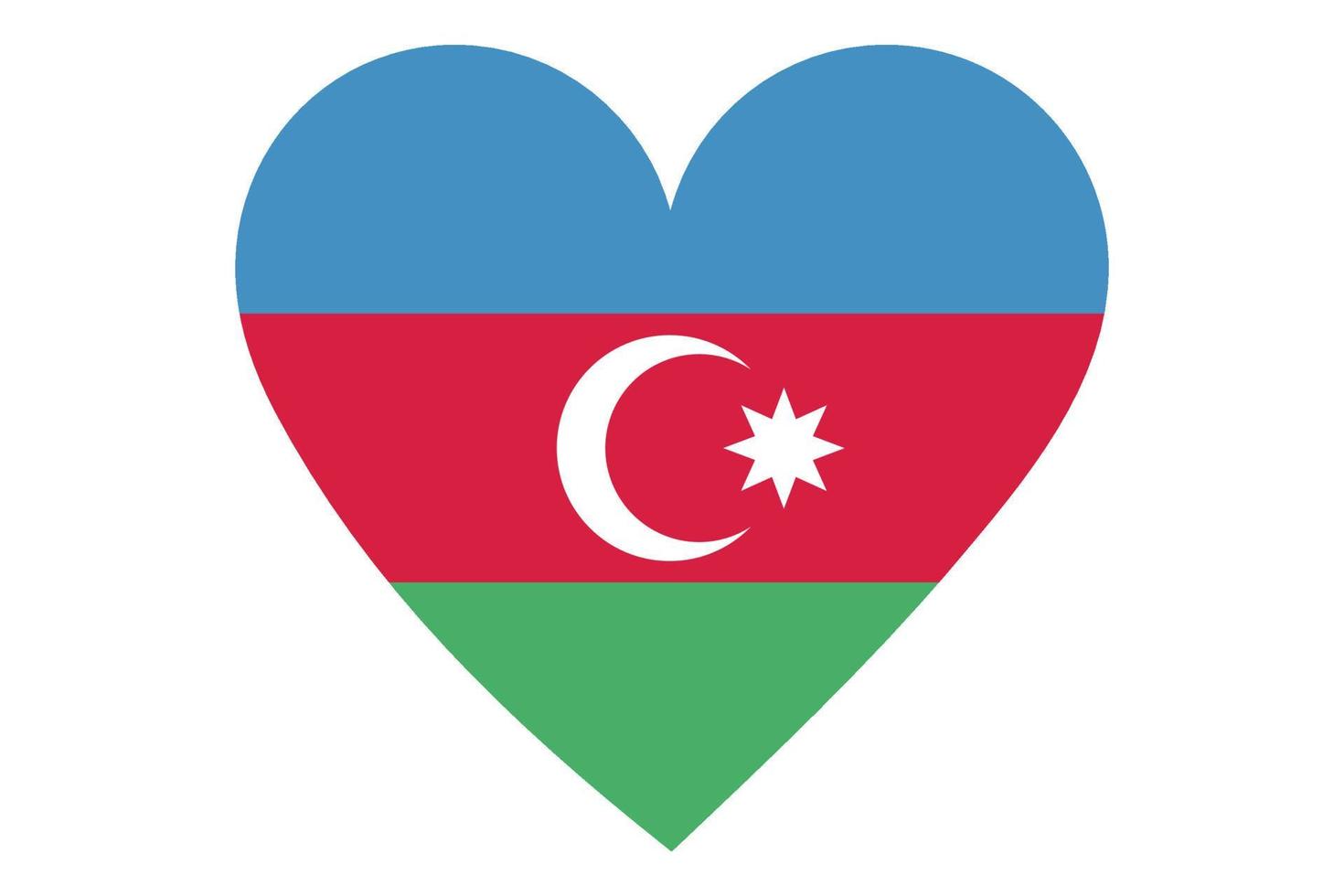 Heart flag vector of Azerbaijan on white background.