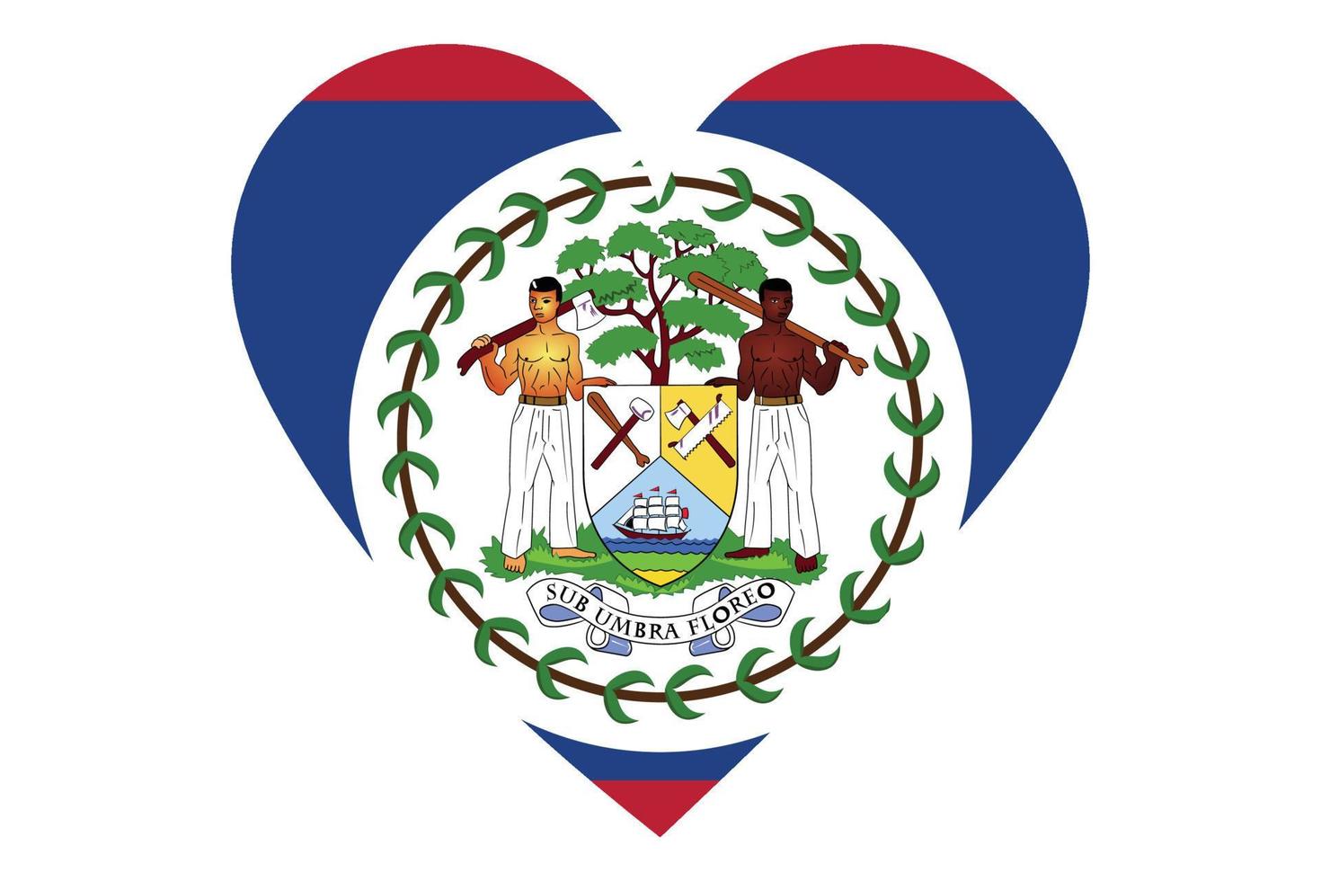 Heart flag vector of Belize on white background.