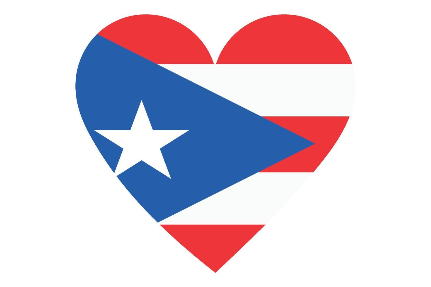 Heart flag vector of Puerto Rico on white background.