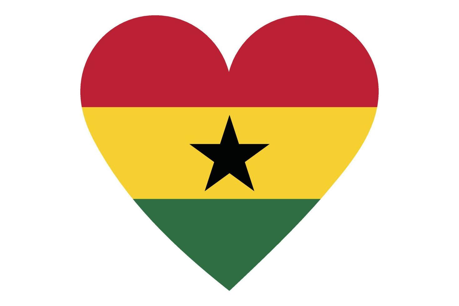 Heart flag vector of Ghana on white background.