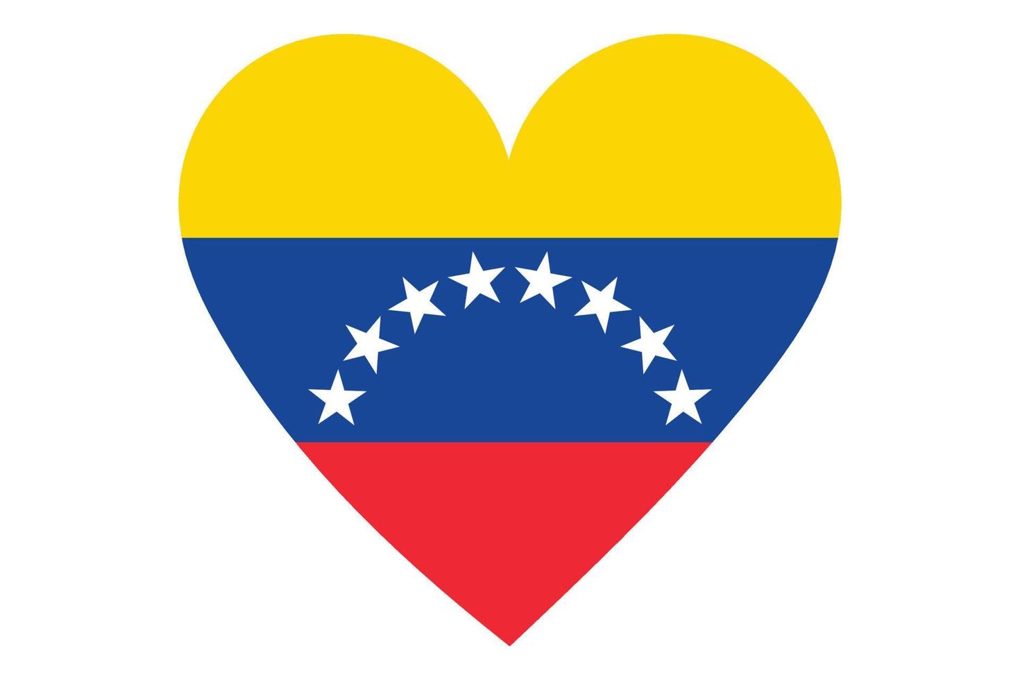 Heart flag vector of Venezuela on white background.