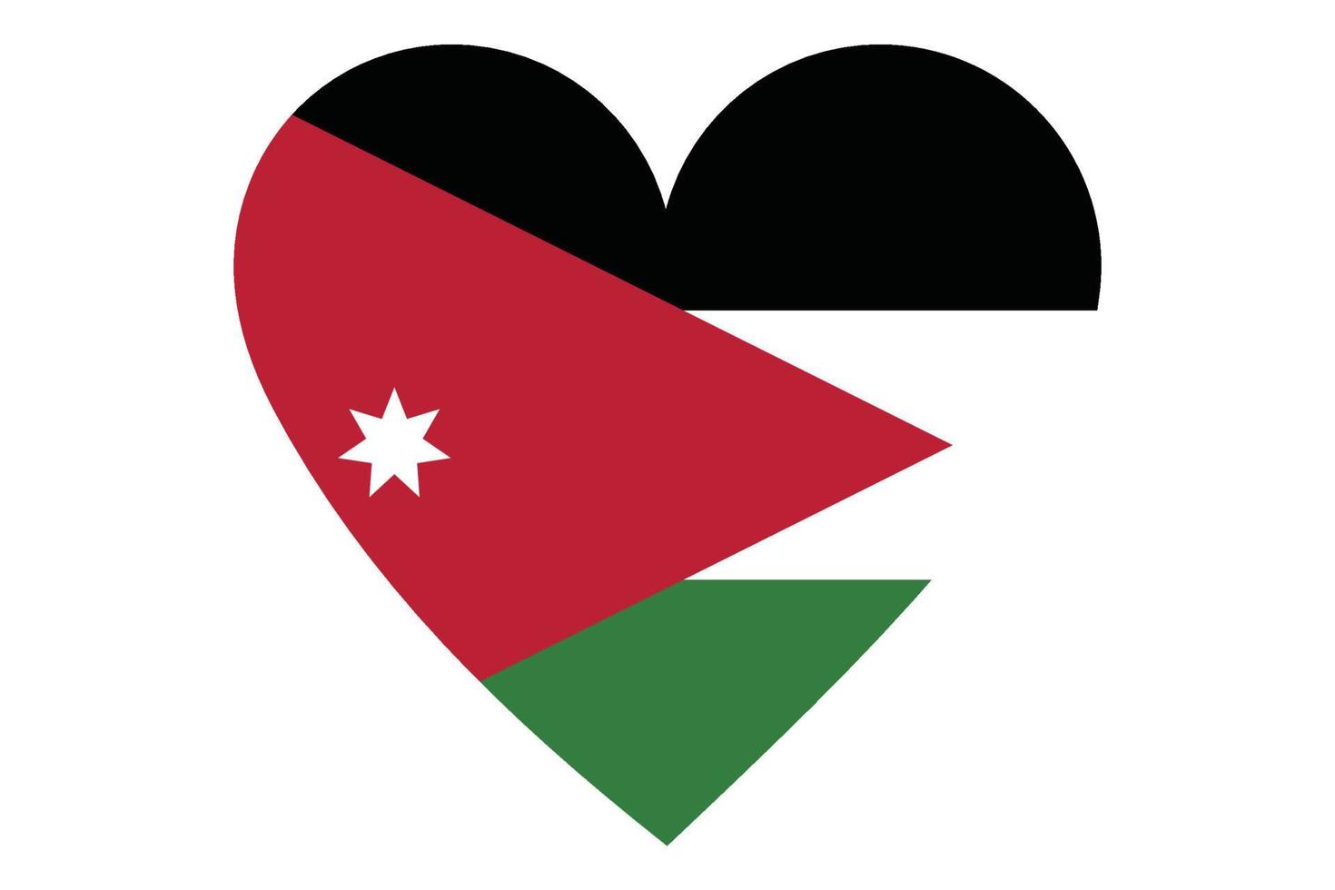 Heart flag vector of Jordan on white background.