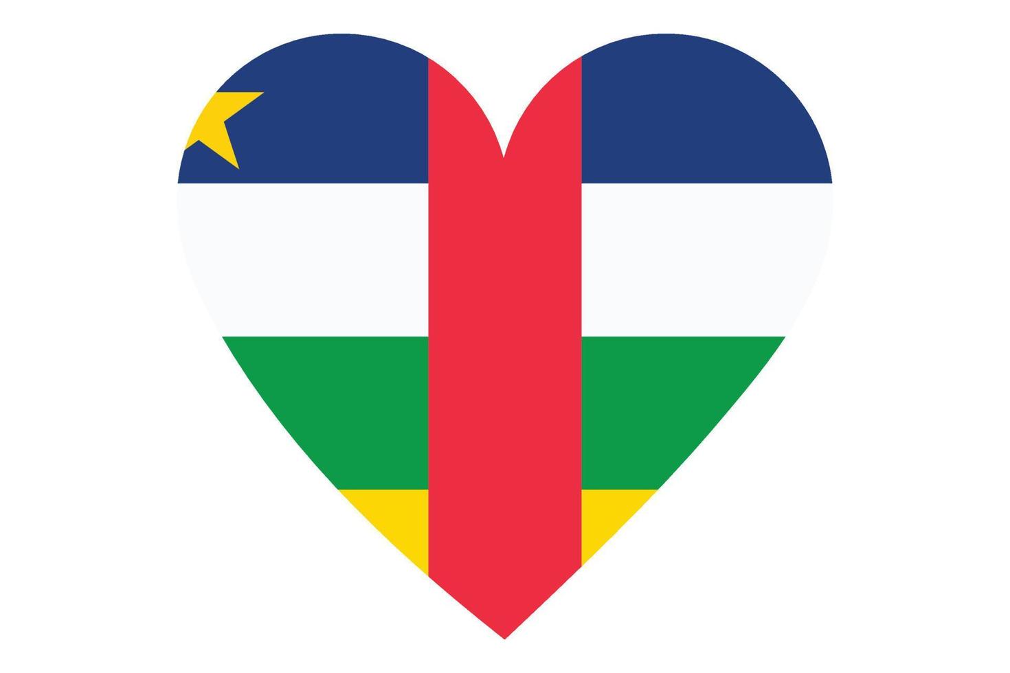 Heart flag vector of Central African on white background.