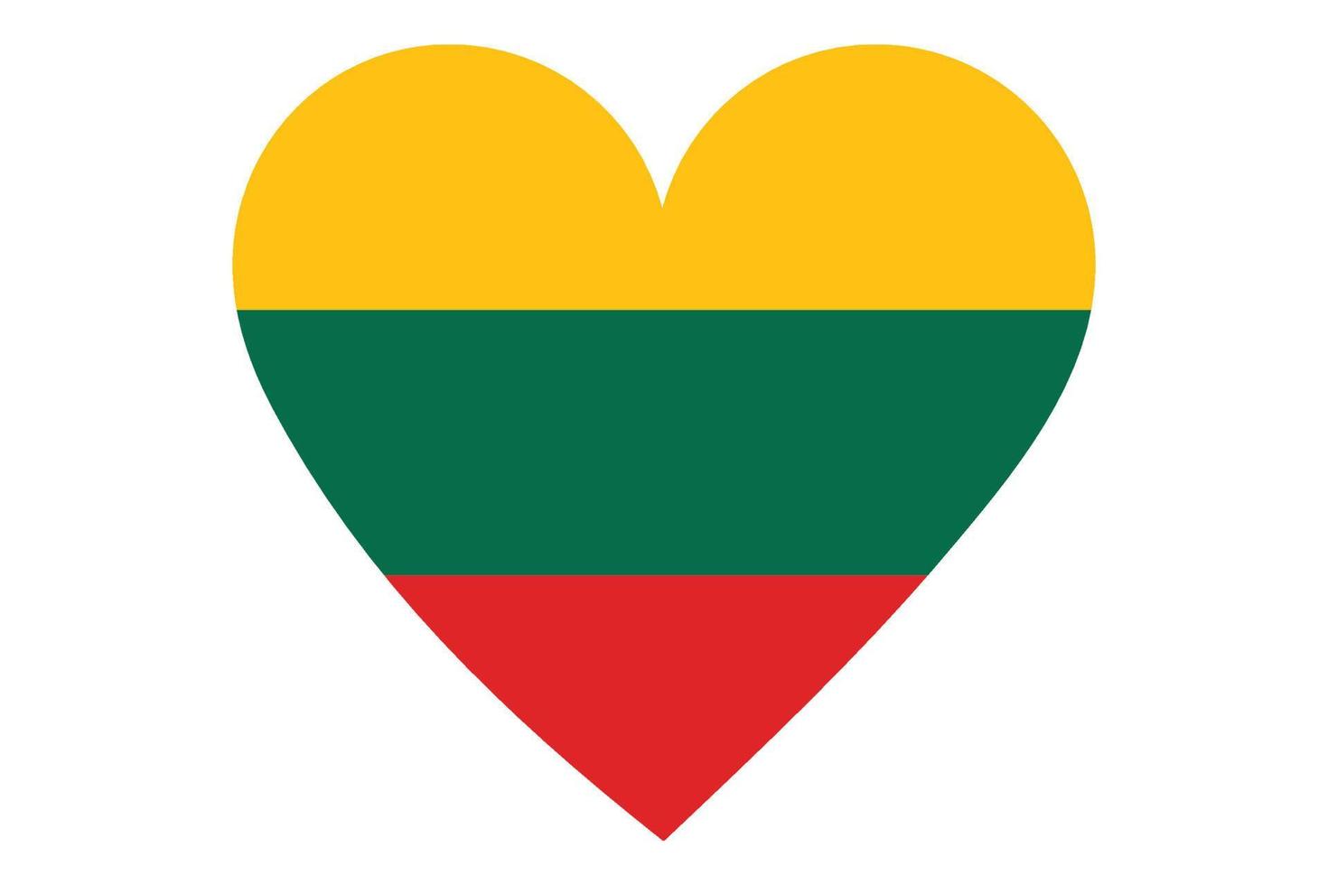 Heart flag vector of Lithuania on white background.