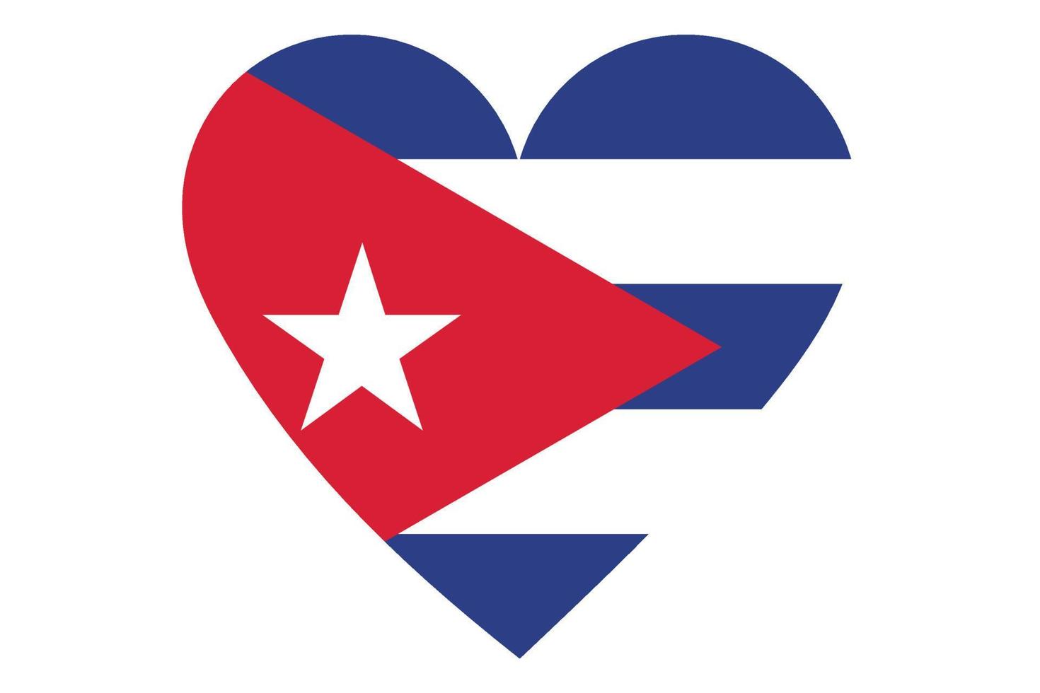 vector de la bandera del corazón de cuba sobre fondo blanco.