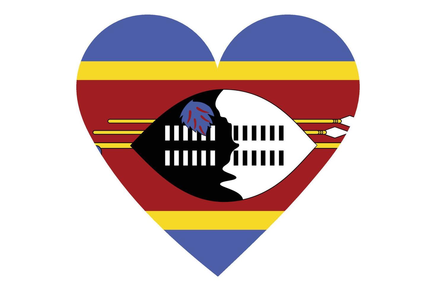 vector de la bandera del corazón de eswatini sobre fondo blanco.