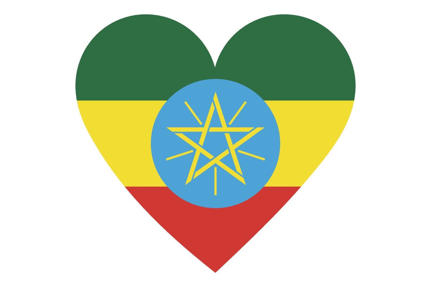 Heart flag vector of Ethiopia on white background.