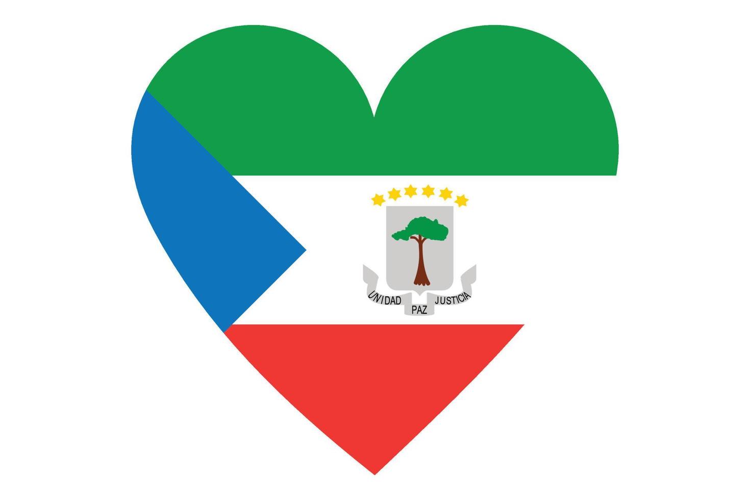 vector de la bandera del corazón de guinea ecuatorial sobre fondo blanco.