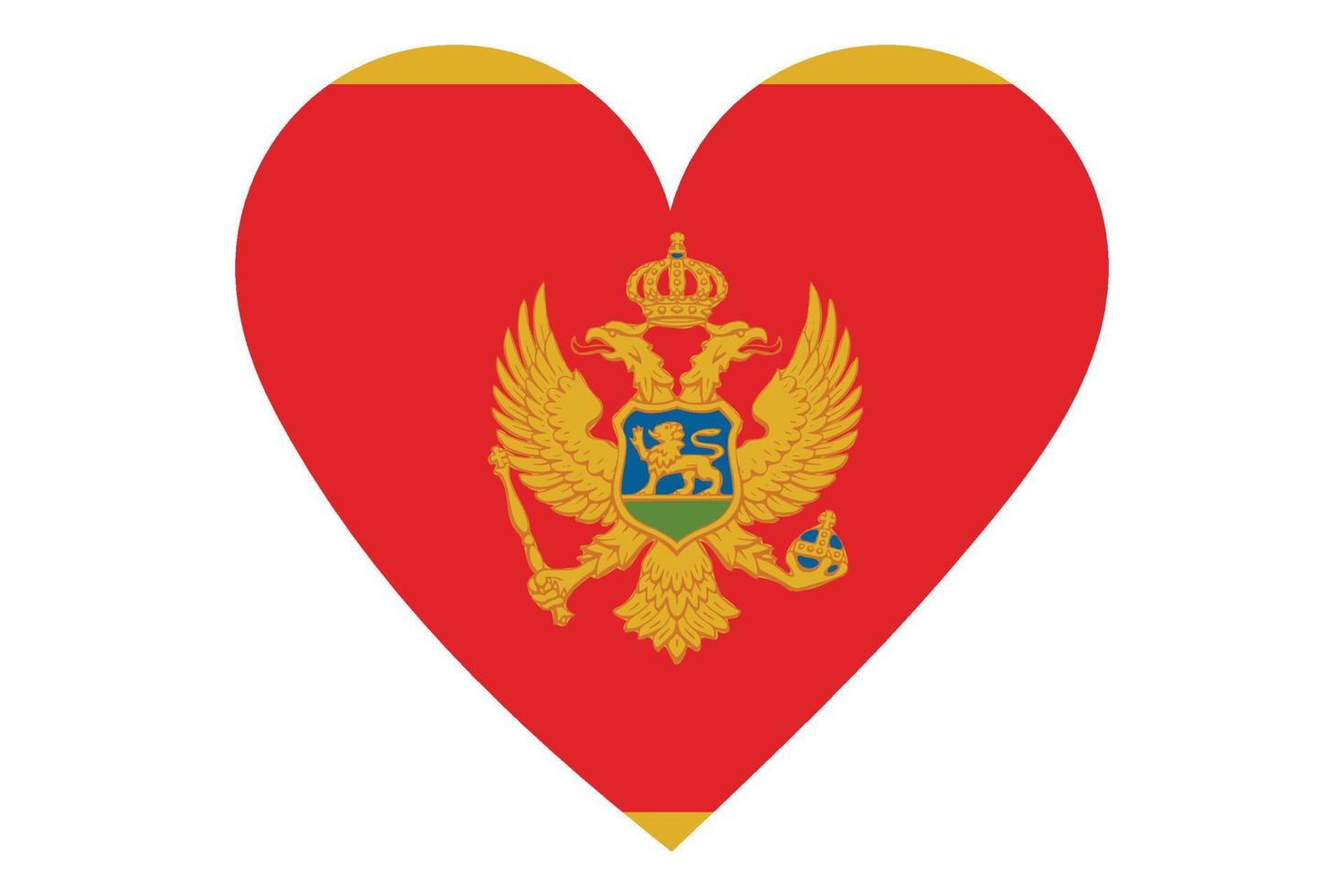 Heart flag vector of Montenegro on white background.