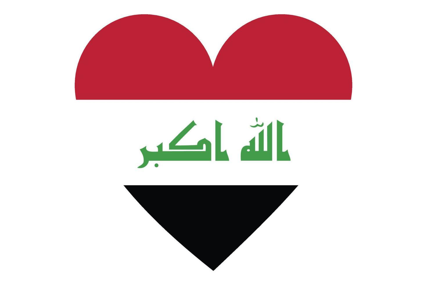 Heart flag vector of Iraq on white background.