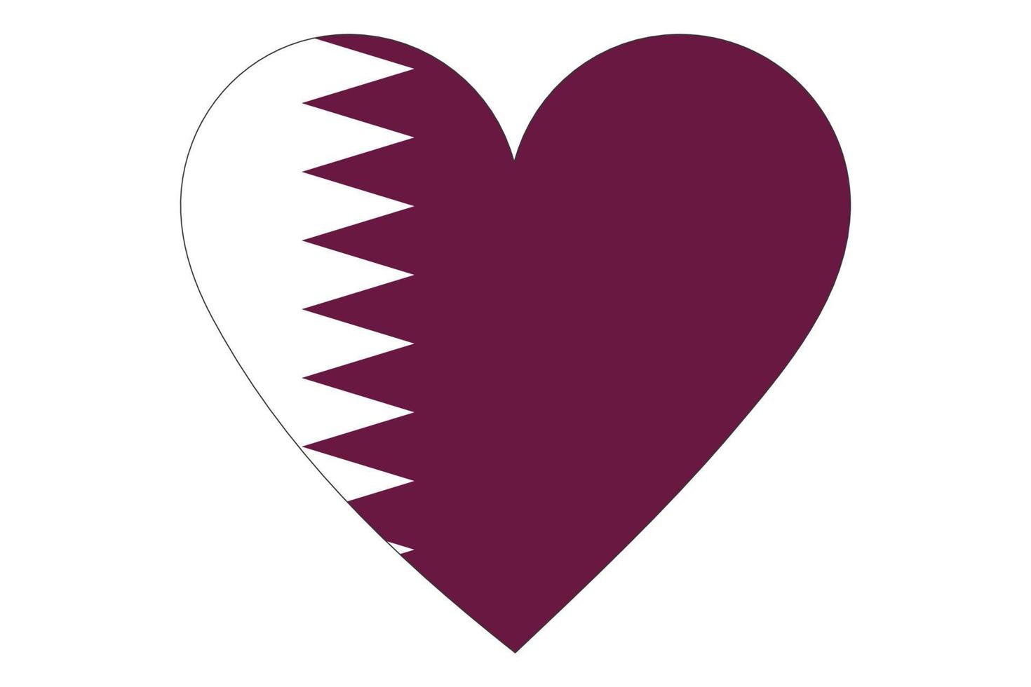 Heart flag vector of Qatar on white background.