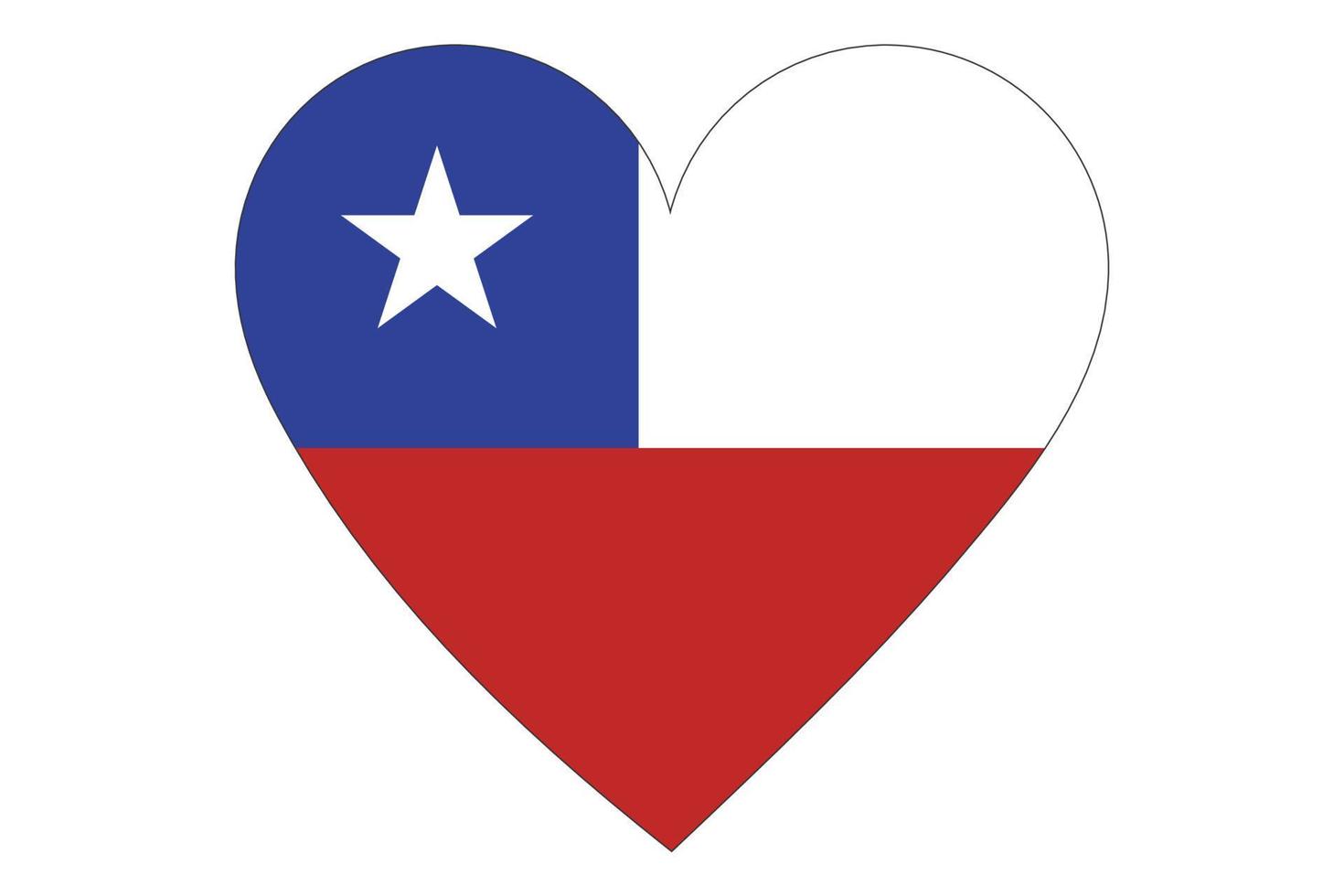 vector de la bandera del corazón de chile sobre fondo blanco.