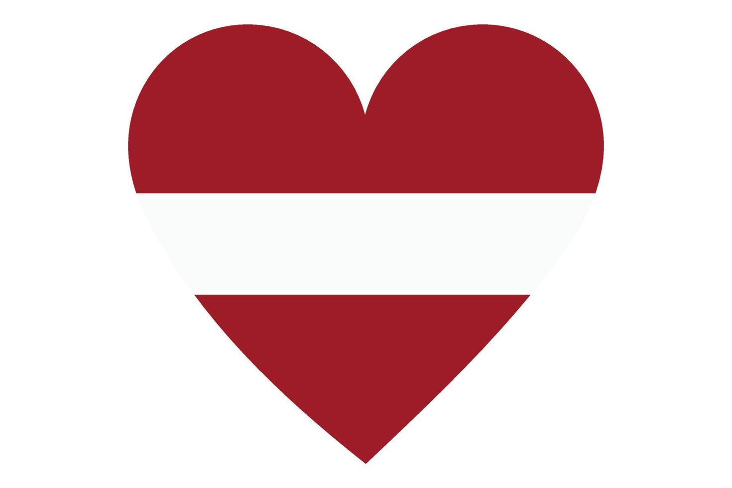 Heart flag vector of Latvia on white background.