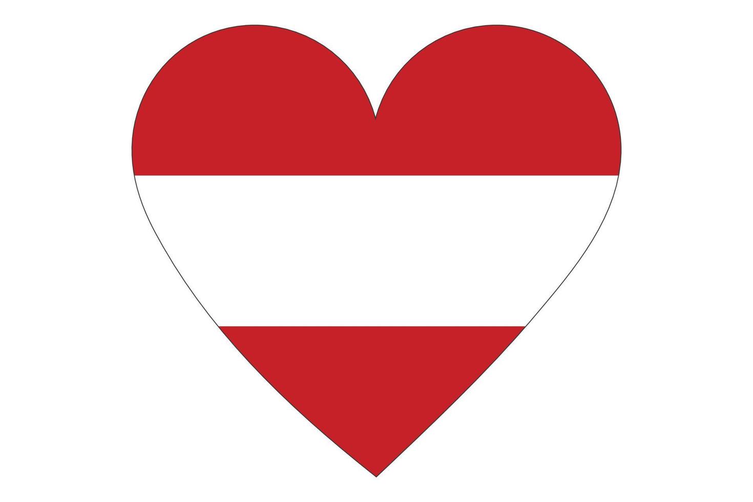 Heart flag vector of Austria on white background.