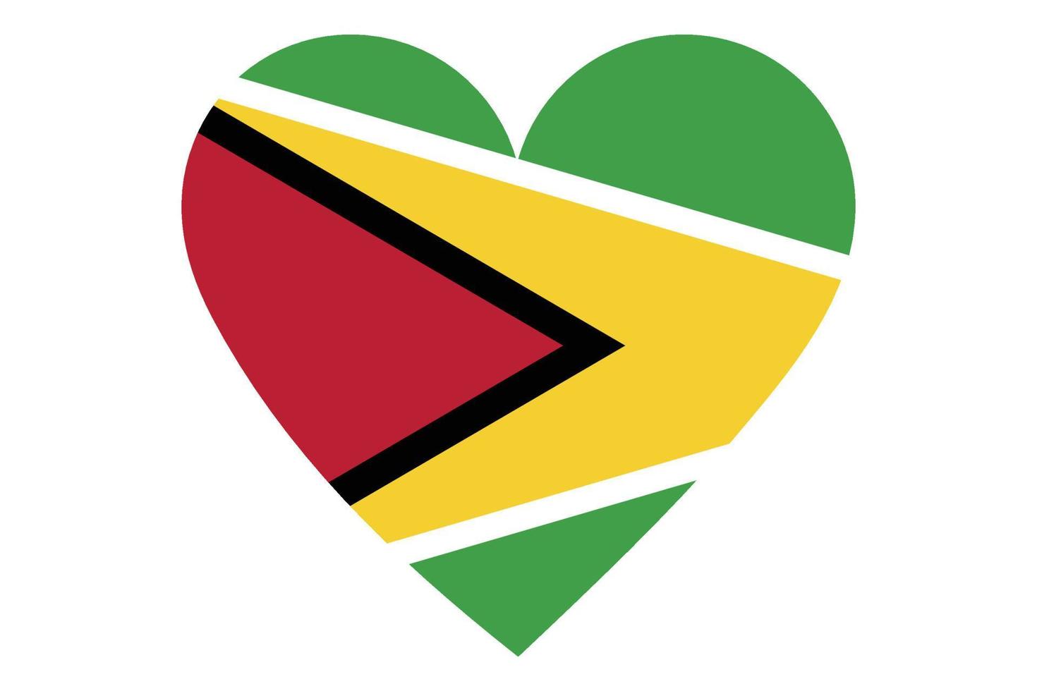 Heart flag vector of Guyana on white background.