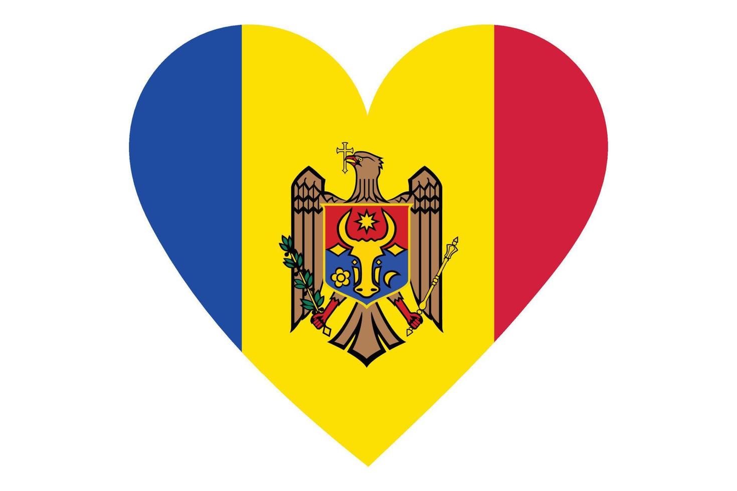 Heart flag vector of Moldova on white background.