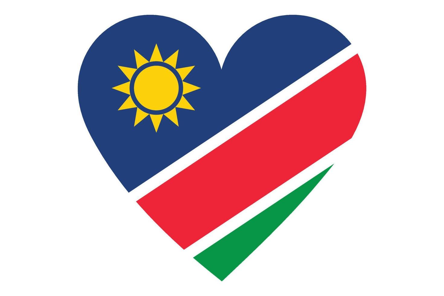 vector de la bandera del corazón de namibia sobre fondo blanco.
