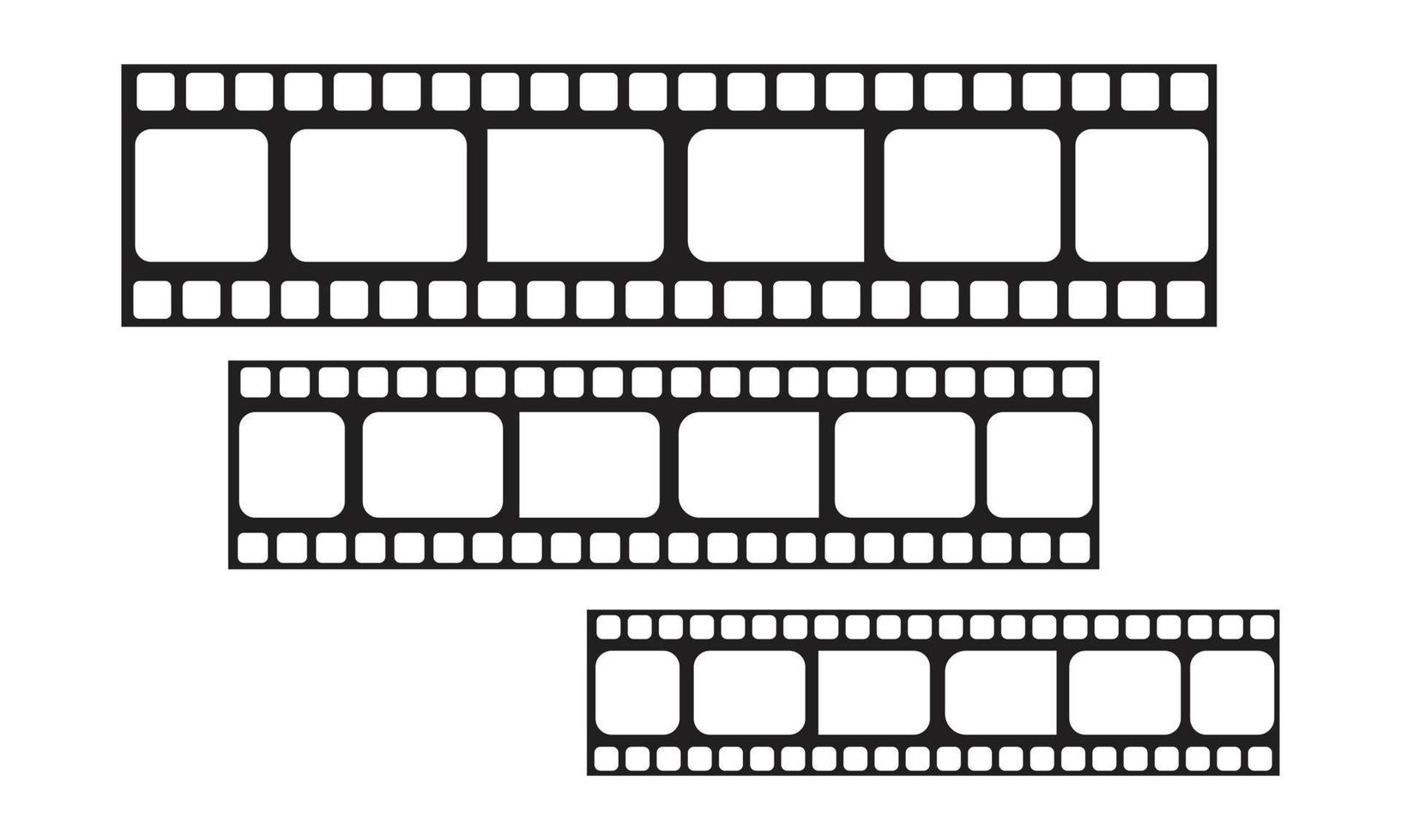 Ilustración de vector de tira de película de cine. plantilla de tira de película para cámara de video de cine de película multimedia