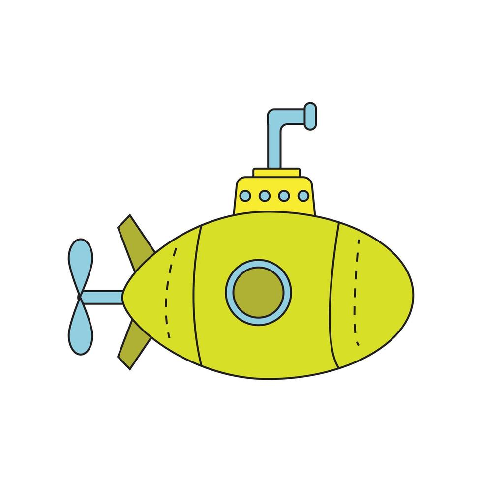 underwater submarine vector illustration toy for baby, children deep water travel