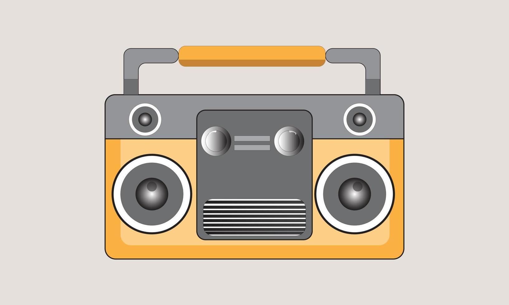 ilustración de reproductor de música de radio naranja para entretenimiento y fiesta vector