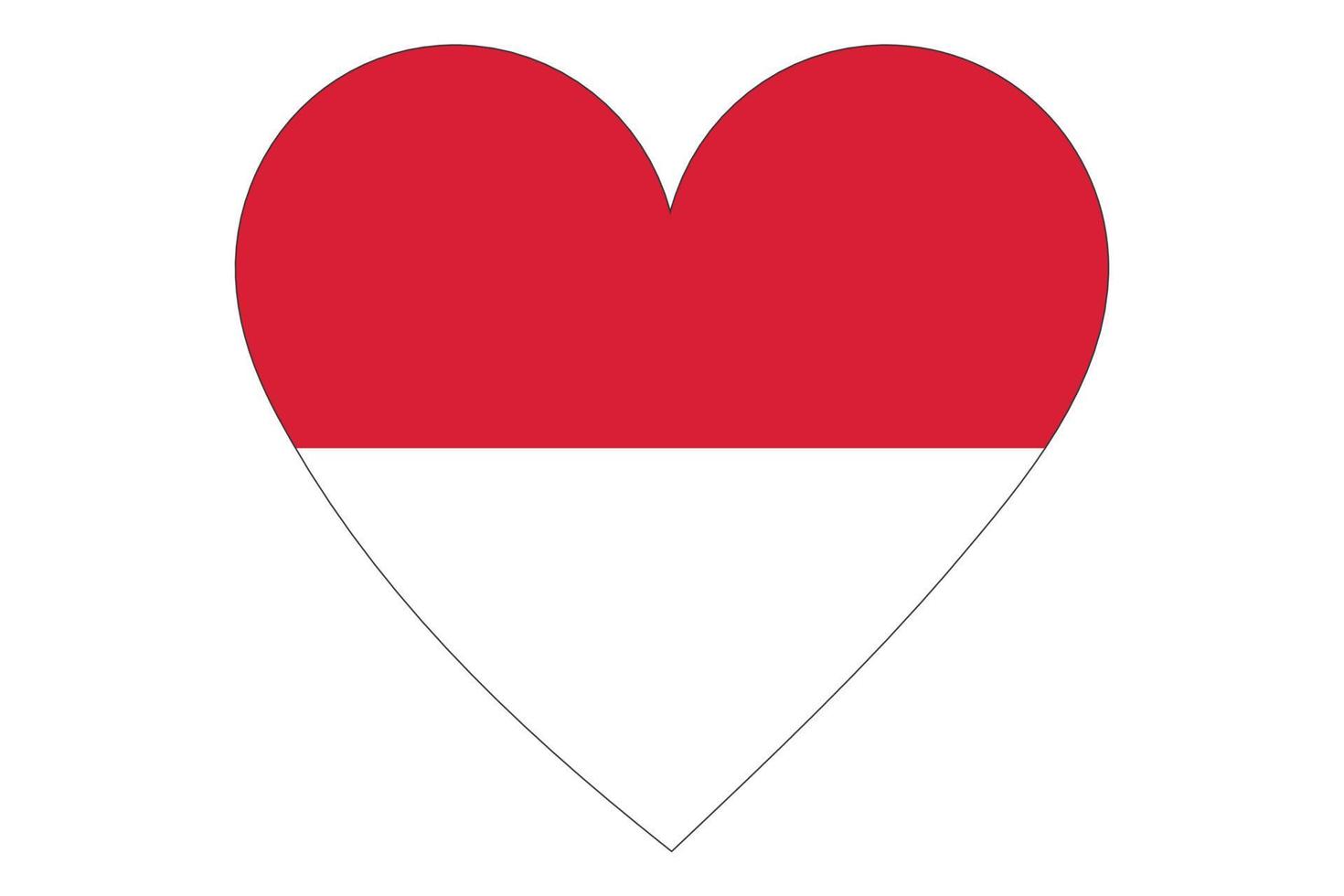 Heart flag vector of Monaco on white background.
