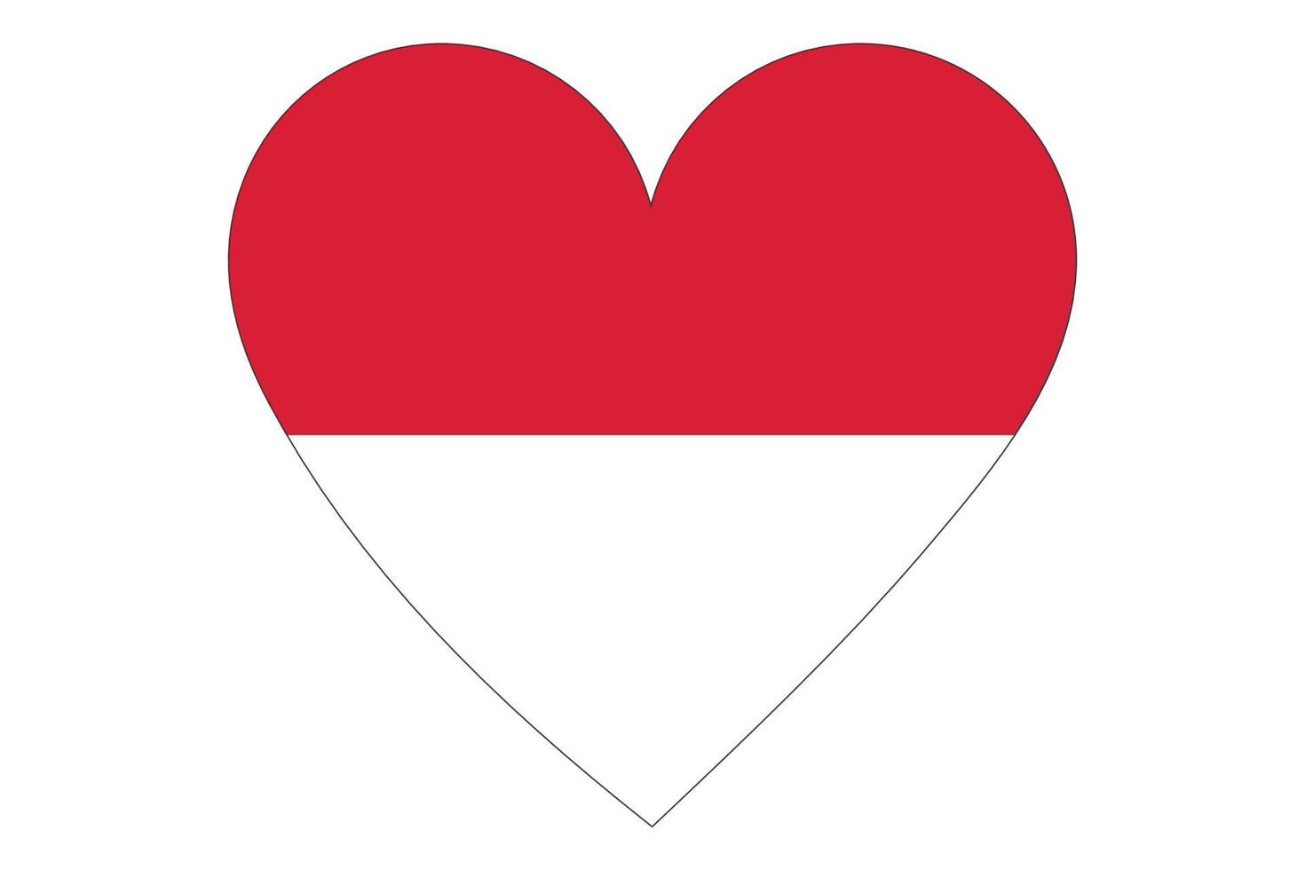 Heart flag vector of Monaco on white background.