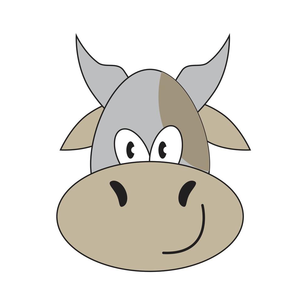 linda ilustración de vector de vaca. animal dibujos animados personaje vaca logo lechería