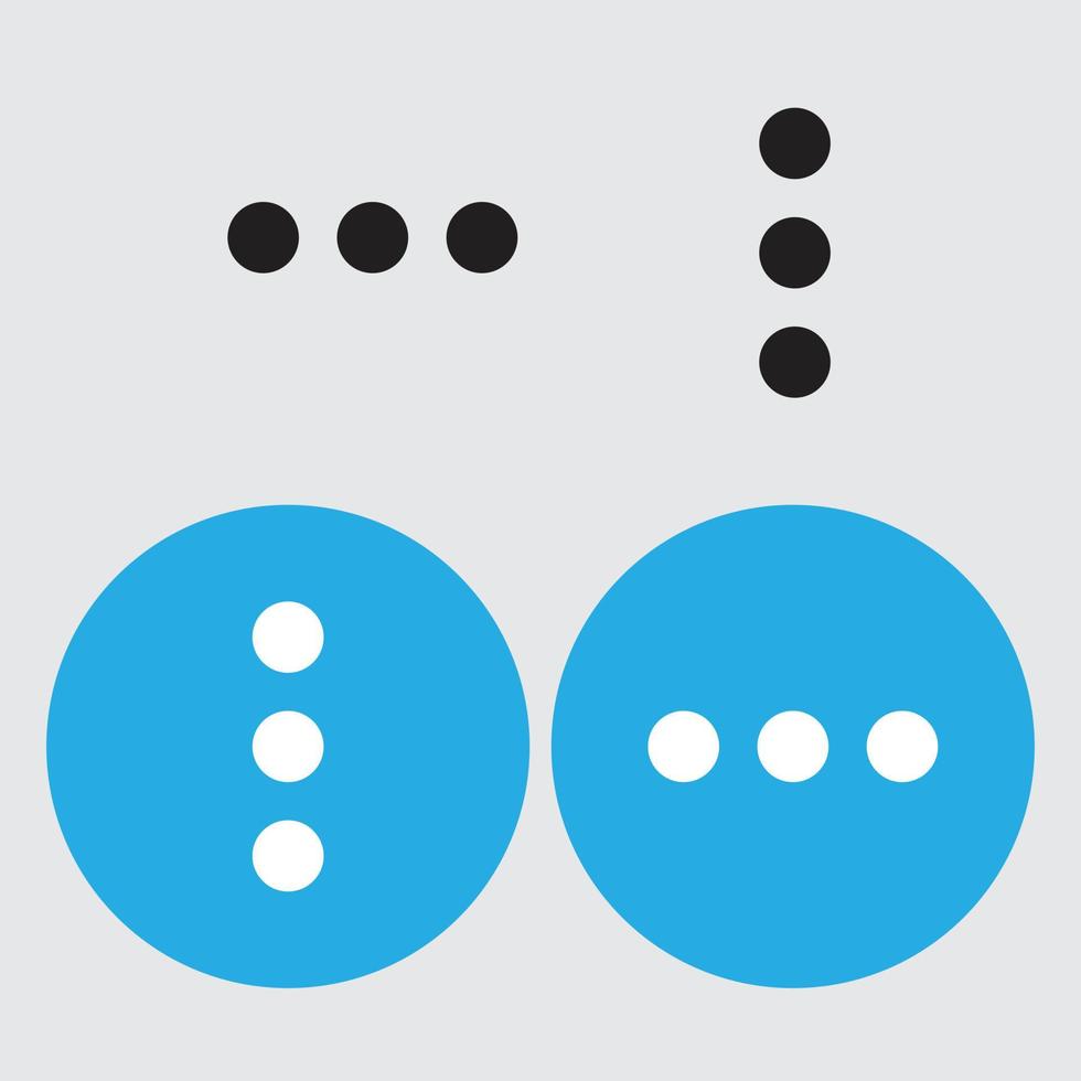 3 dot icon for website and mobile apps menu setting vector icon