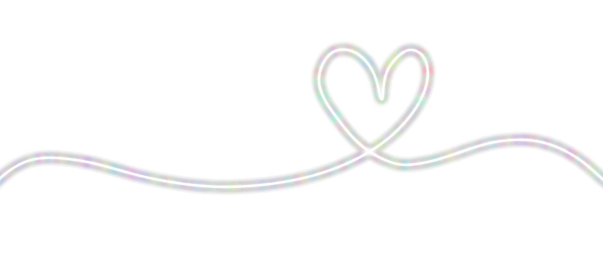 corazón. símbolo de amor abstracto. ilustración de dibujo de línea continua. banner de fondo del día de san valentín png