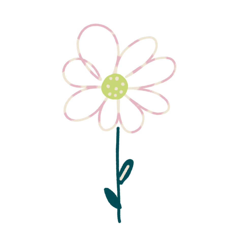 Flower doodle color png