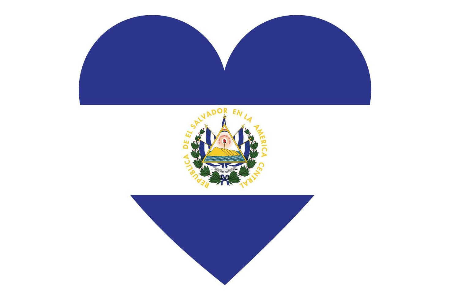 vector de la bandera del corazón de el salvador sobre fondo blanco.