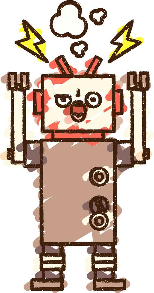 Robot Chalk Drawing vector
