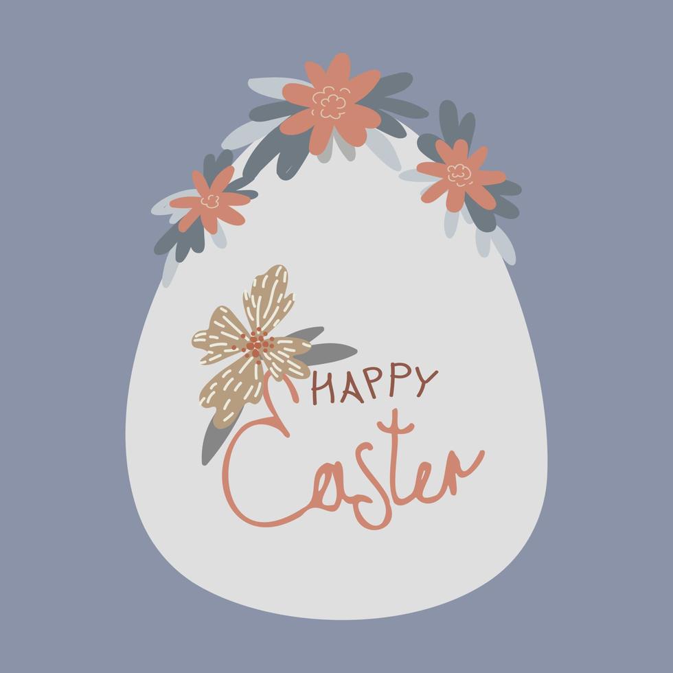 Vector simple greeting card Happy Easter.
