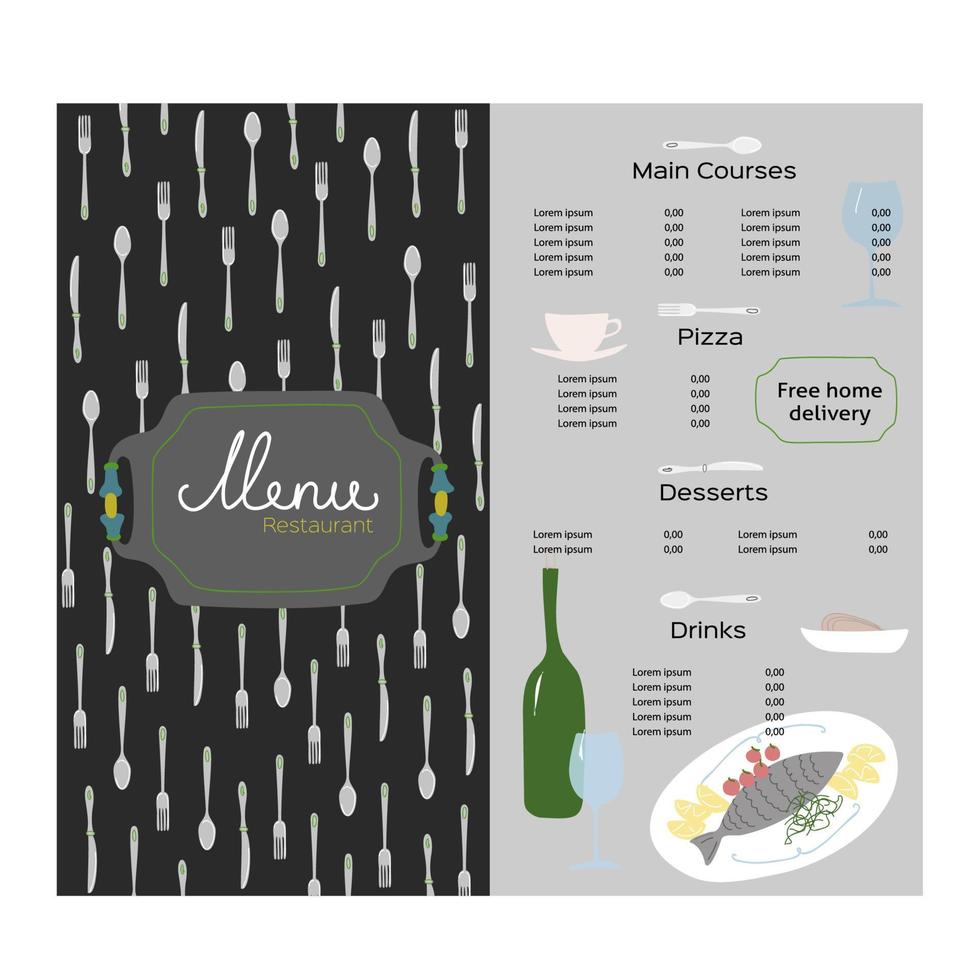Modern menu, great design for any purposes. vector