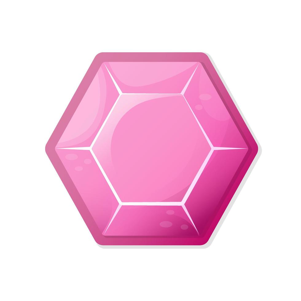 pink crystal for cartoon style games vector