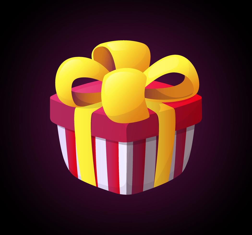 Gift box icon for game interfaces. Award vector icon. Receiving rewards in the game.