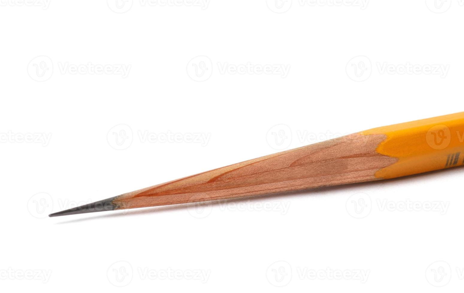 acutely sharpened pencil on a white background. photo