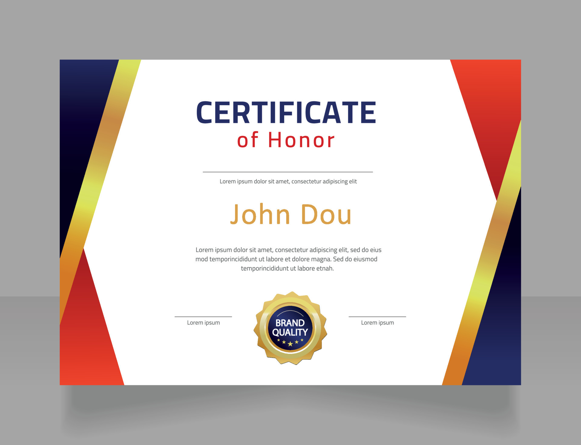 Certificate Of Honor Template