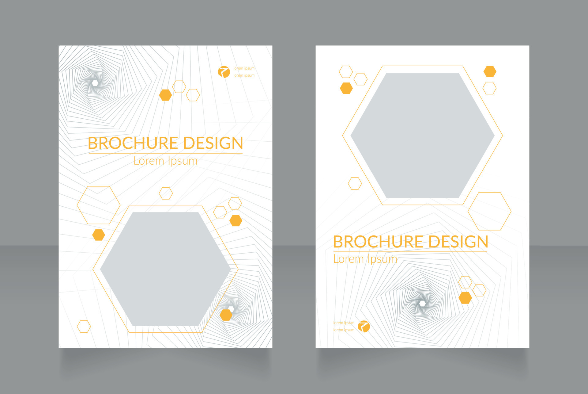 Physics and natural science blank brochure design Template set with
