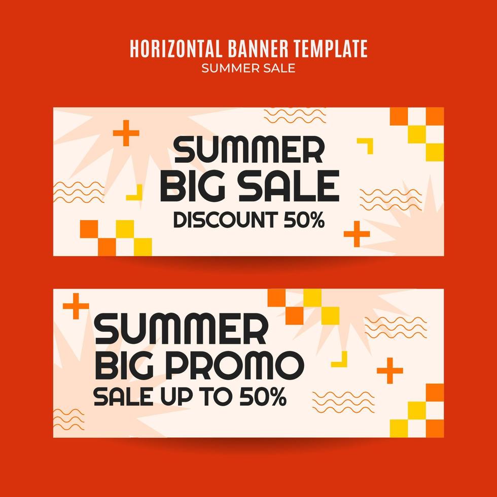 Summer Sale Web Banner for Social Media Horizontal Poster, banner, space area and background vector