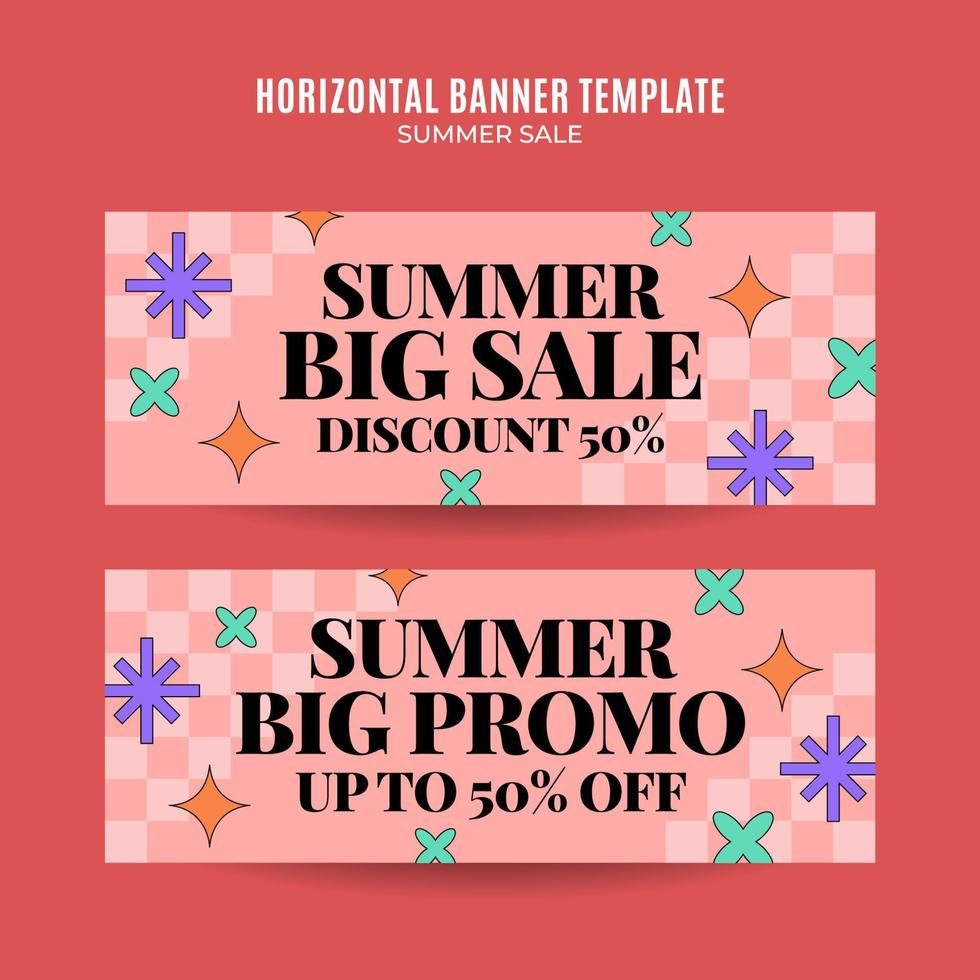 Summer Sale Web Banner for Social Media Horizontal Poster, banner, space area and background vector