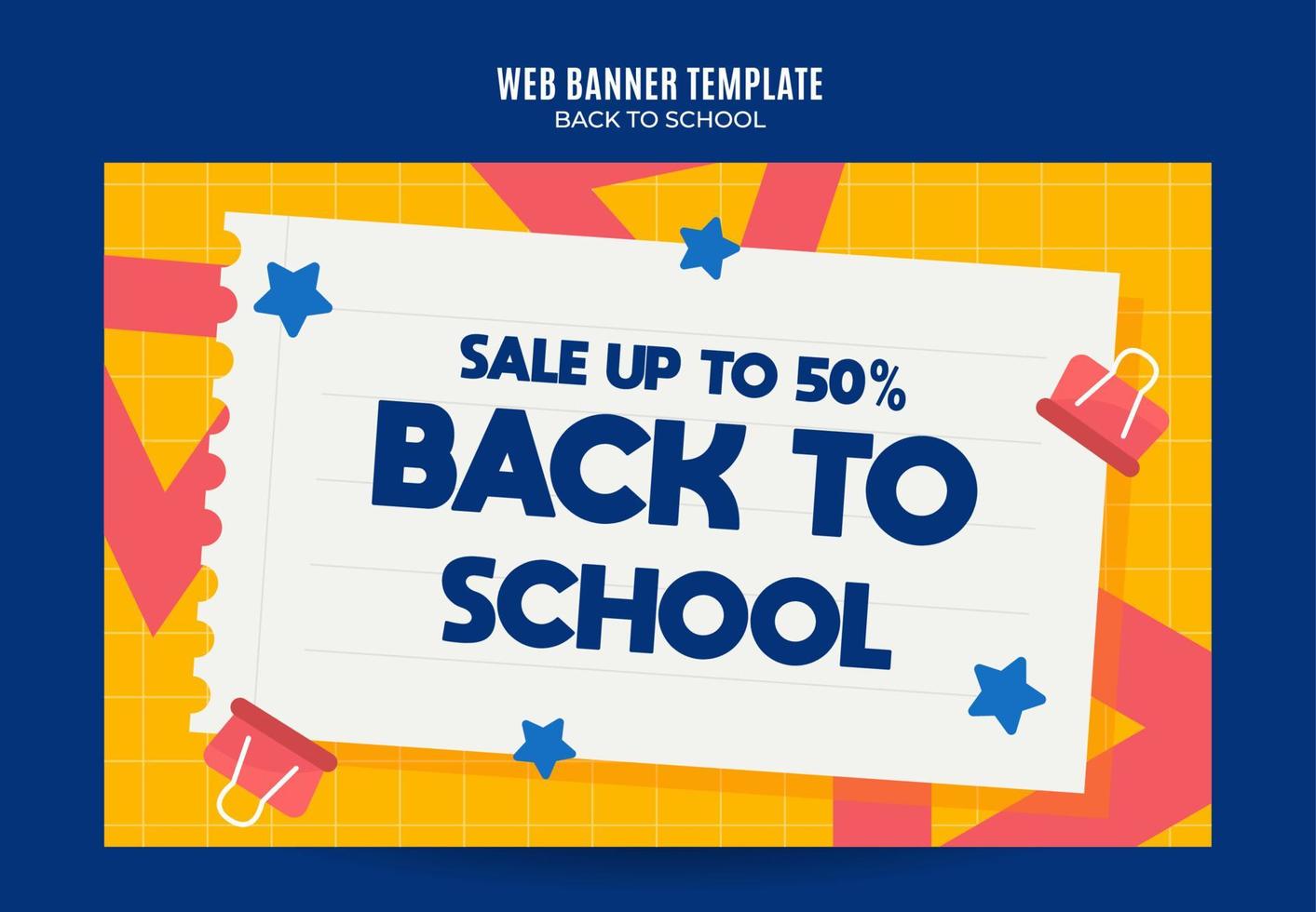 Back to School Web Banner for Social Media Poster, banner, space area and background vector
