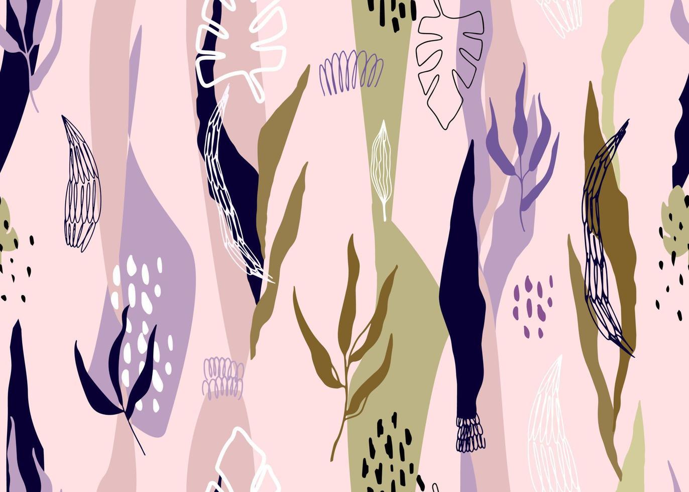 Modern line art set with colorful trendy seamless pattern geometric for web background design vector