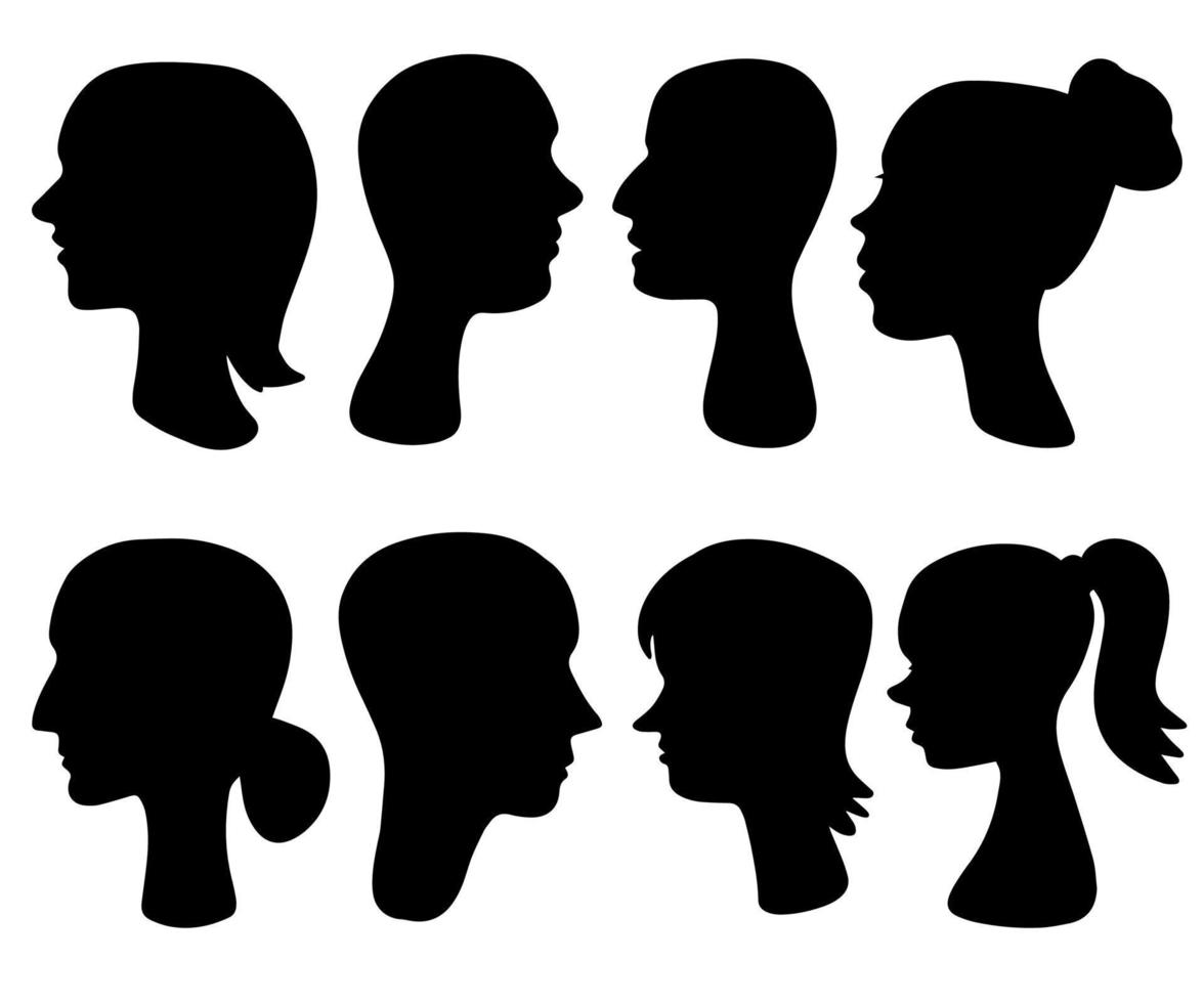 Modern collection with human profile. Psychology icon set. vector